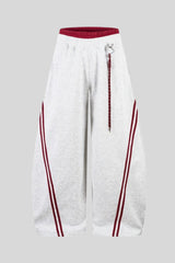 Contrast Stripe Layered Barrel Leg Sweatpants