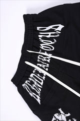 Deconstructed Typography Barrel Leg Sweatpants