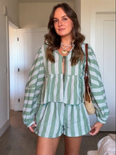 Brunch Babe Striped Blouse Shorts Set