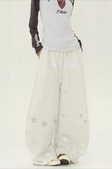 Star Typography Balloon Leg Sweatpants