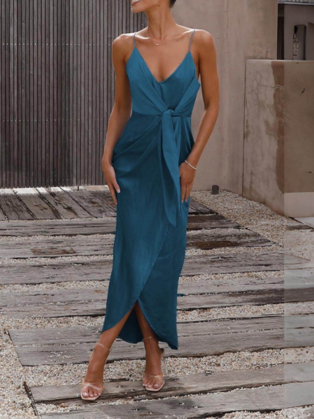 Stylish Unique Strappy Charming French Halter Midi Dresses