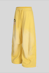 Contrast Waist Wide Leg Sweatpants
