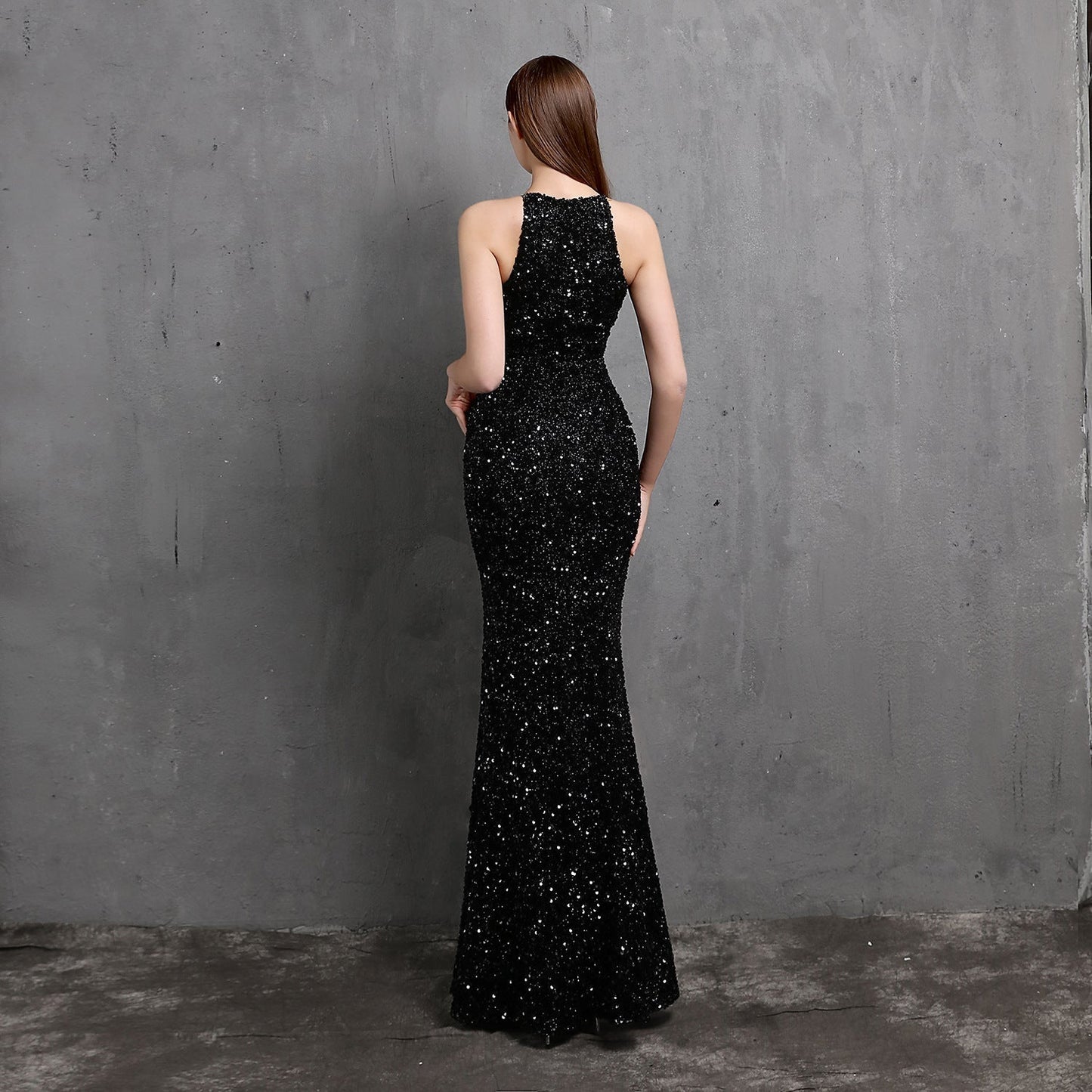 Ella halterneck Stylish sequined formal dress