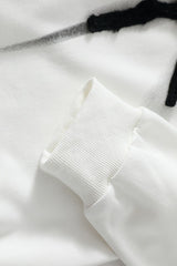 Flocked Spider Snap Hem Hoodie