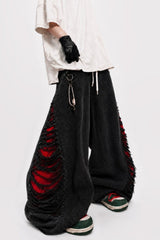 Ripped Baggy Barrel Leg Streetwear Jeans