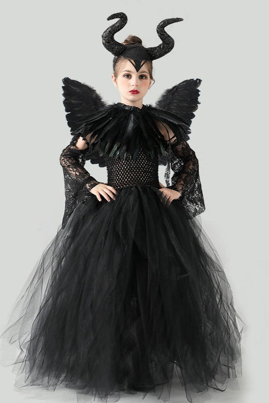 Dark Queen Dress Kid Halloween Costume
