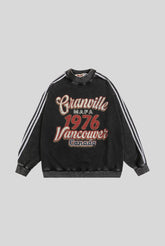 Vintage Varsity Typography Washed Oversized Sweatshirt