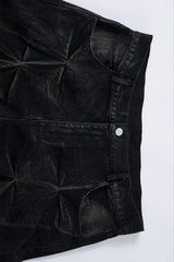 Origami Pleat Wide Leg Jeans