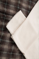 Layered Plaid Typography Embroidered Long Sleeve Shirt