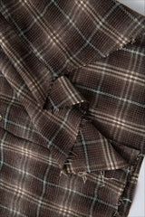 Layered Plaid Typography Embroidered Long Sleeve Shirt