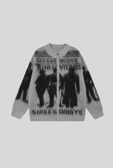 Typography Graphic Relaxed Knit Cardigan