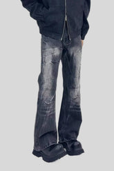 Crackle Wash Micro Flare Jeans