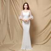 Quinn Sequin Scroll Charming Puff Sleeve Dress