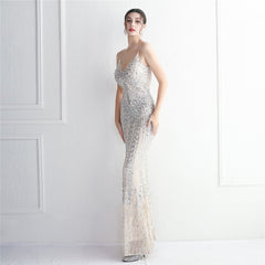 Taisia Formal Stylish Sequin Scroll Dress