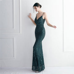 Taisia Formal Stylish Sequin Scroll Dress