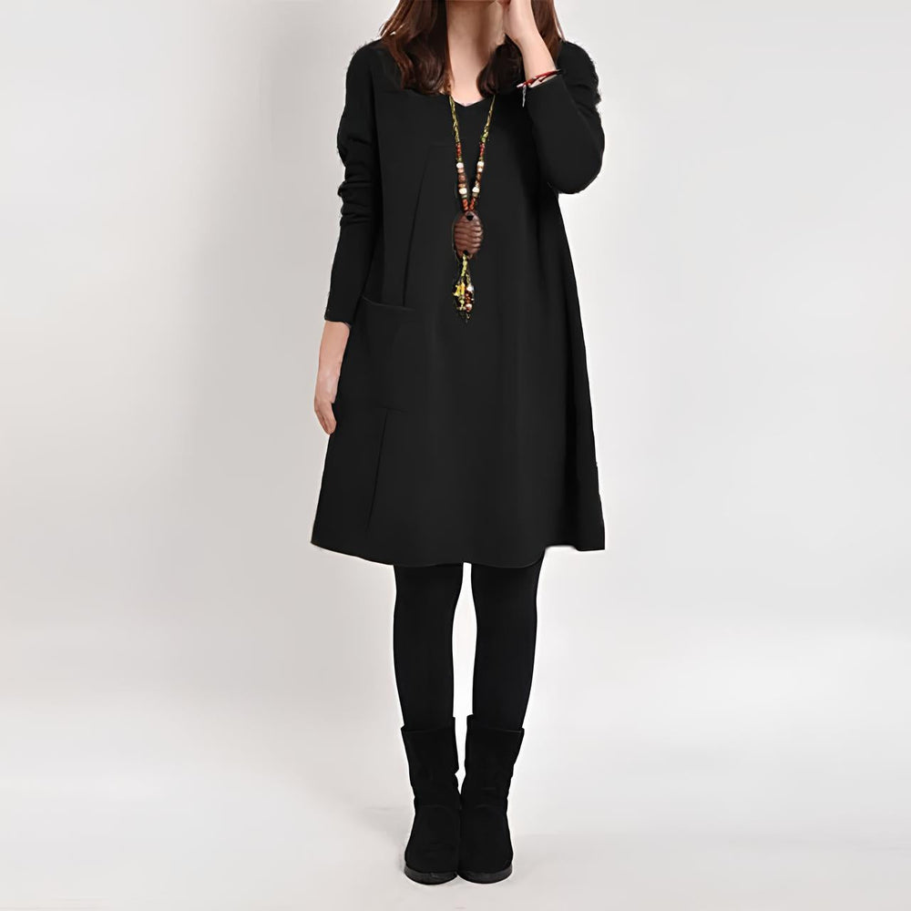 Caroline - Casual winter dress with pockets - HELLA TREND