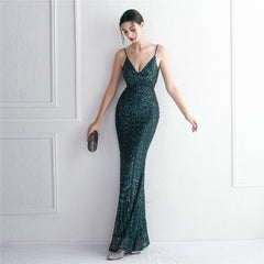 Taisia Formal Stylish Sequin Scroll Dress