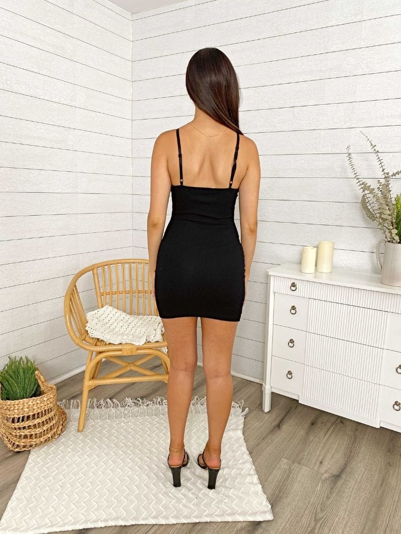 Fitted Lace Lined Mini Dress