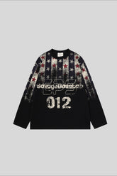 Star Stripe Sports Graphic Waffle Long Sleeve Tee