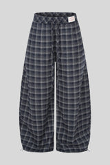 Plaid Baggy Barrel Leg Streetwear Pants
