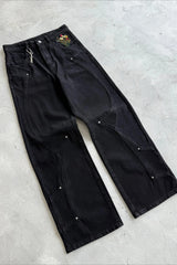 Knight Floral Embroidered Wide Leg Jeans