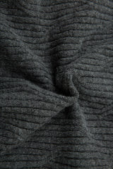 Distressed Ribbed Henley Neck Knit Sweater