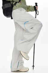 Contrast Panel Technical Wide Leg Pants