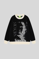 Statue Graphic Colorblock Relaxed Sweater