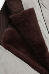 Contrast Lined Minimal Hooded Zip Coat