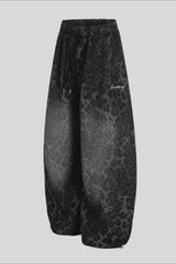 Leopard Print Wide Leg Sweatpants