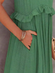 Robyn - Halter Ruffle Maxi Dress