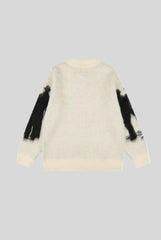 Typography Graphic Relaxed Knit Cardigan
