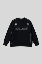 Racing Typography Graphic Piped Oversized Sweatshirt