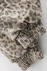 Leopard Faux Fur Lined Hooded Puffer Coat