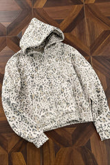Leopard Wash Relaxed Full Zip Hoodie
