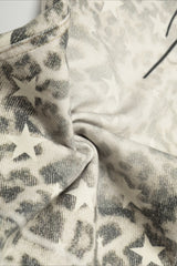 Leopard Double Waist Barrel Leg Jeans