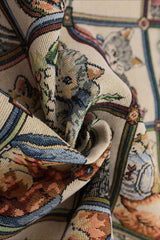 Vintage Cat Jacquard Button Up Jacket