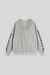 Patch Graphic Washed Full Zip Hoodie