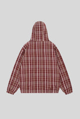 Plaid Hooded Full Zip Relaxed Shirt