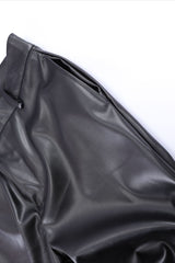 Ruched Faux Leather Straight Leg Pants