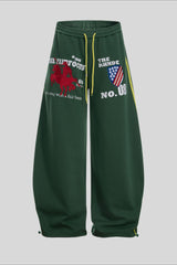 Vintage Embroidered Barrel Leg Sweatpants