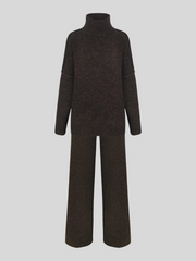 Morwen - Oversized Turtle-Neck Knitted Two-Piece Set