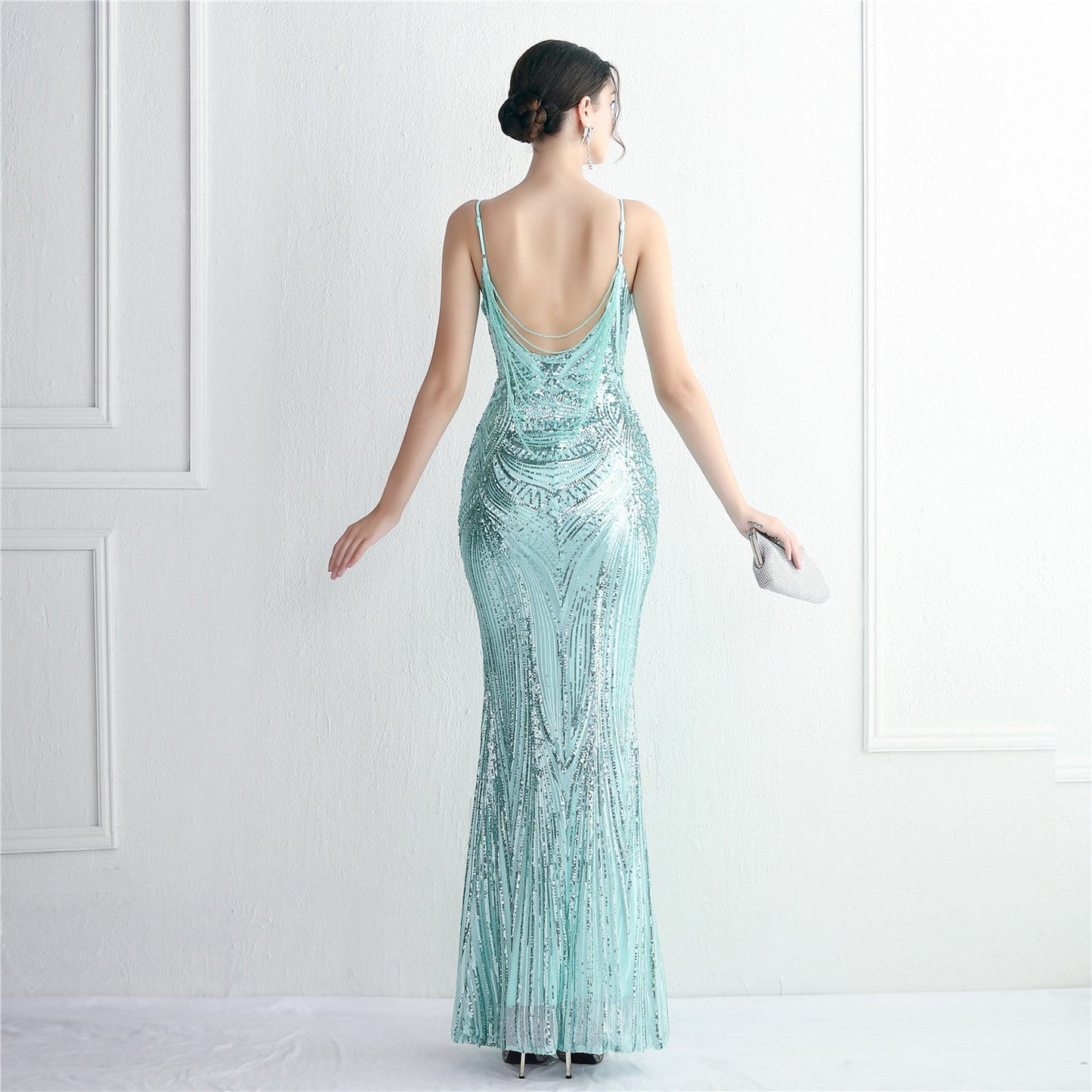 Edlyn Sequin Laceup Charming Mermaid Formal Dress
