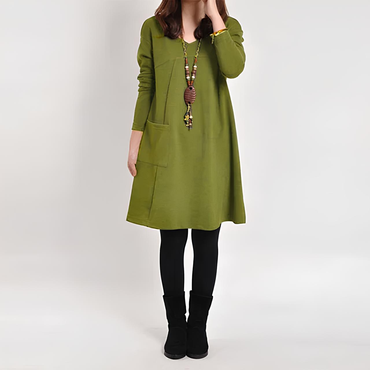 Caroline - Casual winter dress with pockets - HELLA TREND