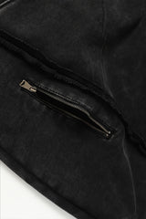 Deconstructed Seam Zip Pocket Pullover Hoodie