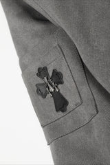 Fur Lined Cross Patch Hooded Coat