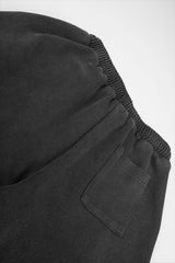 Washed Graffiti Print Wide Leg Sweatpants