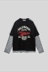 California Typography Layered Long Sleeve T-Shirt