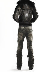 Stacked Wash Slim Flare Jeans