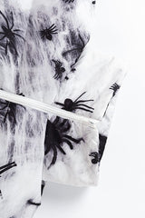 Spider Print Cat Ear Mask Hood Puffer Jacket